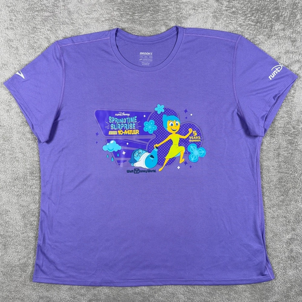 Brooks Shirt Womens XXL Run Disney 2026 Springtime Surprise Purple 10 mile Top